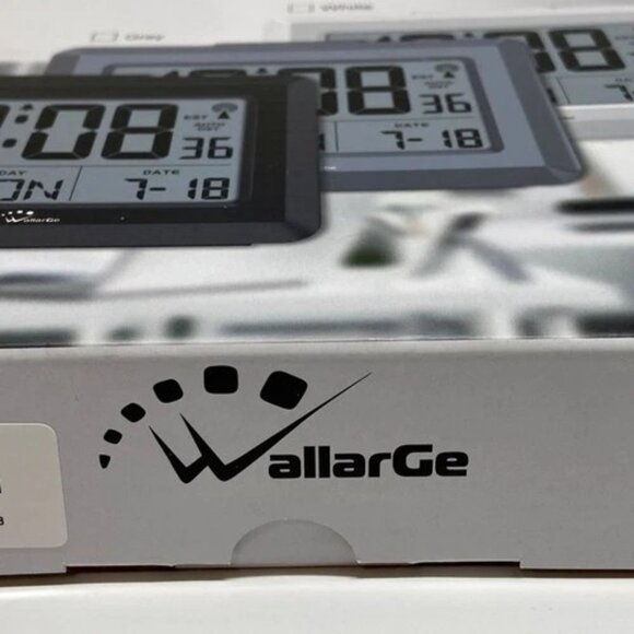 WallarGe Atomic Clock Black Indoor Temp Alarm 8.5" Battery Operated CL6008-B NIB - Picture 4 of 8